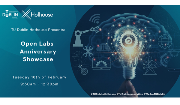 Open Labs Anniversary Showcase text and lightbulb graphic