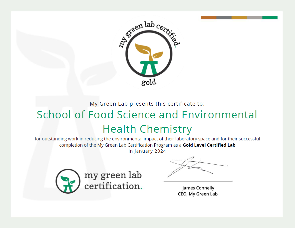 TU Dublin Chemistry Lab my green lab certificate