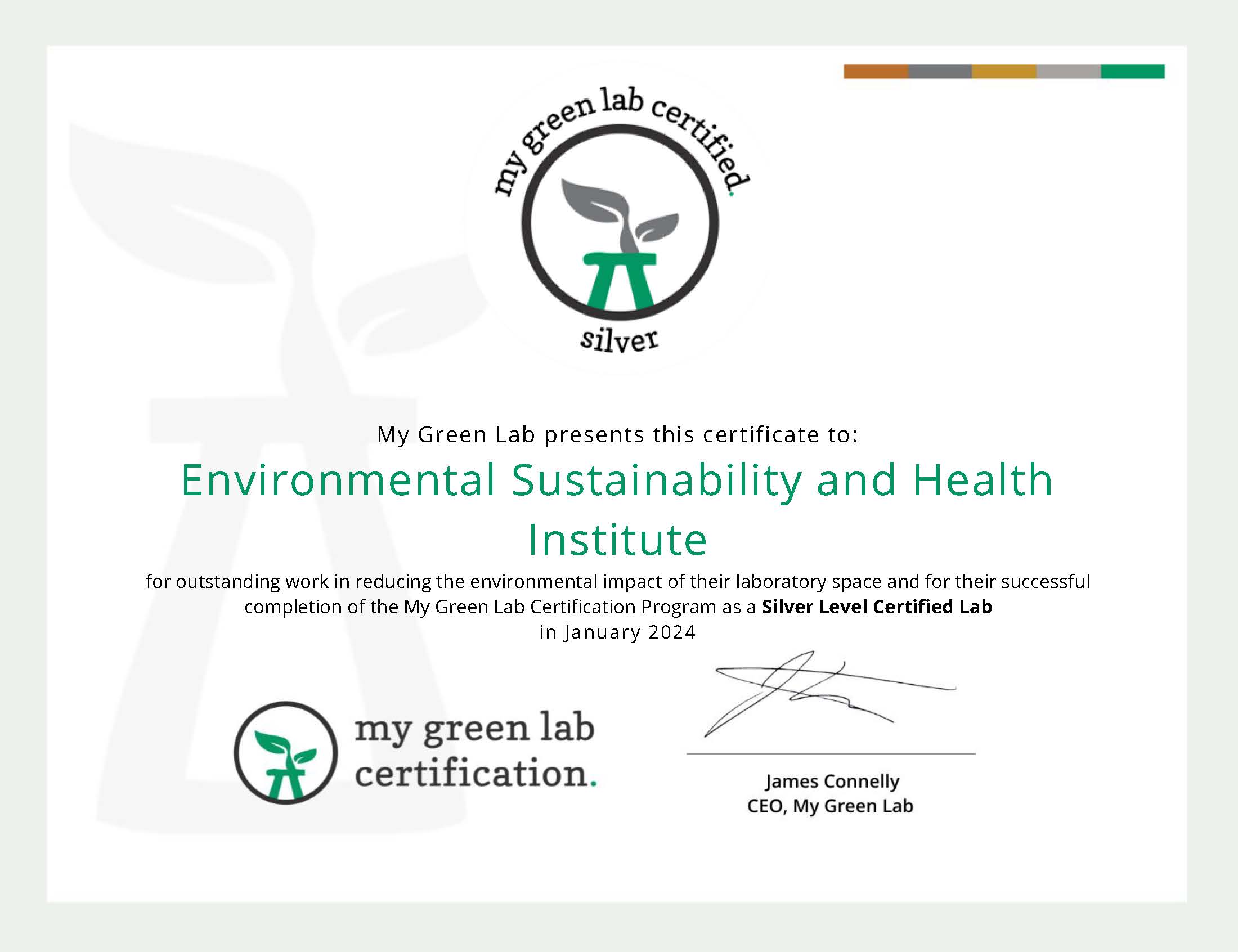 my green lab ESHI Cert