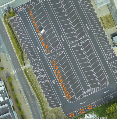 Aerial map of North Circular Road car parking spaces