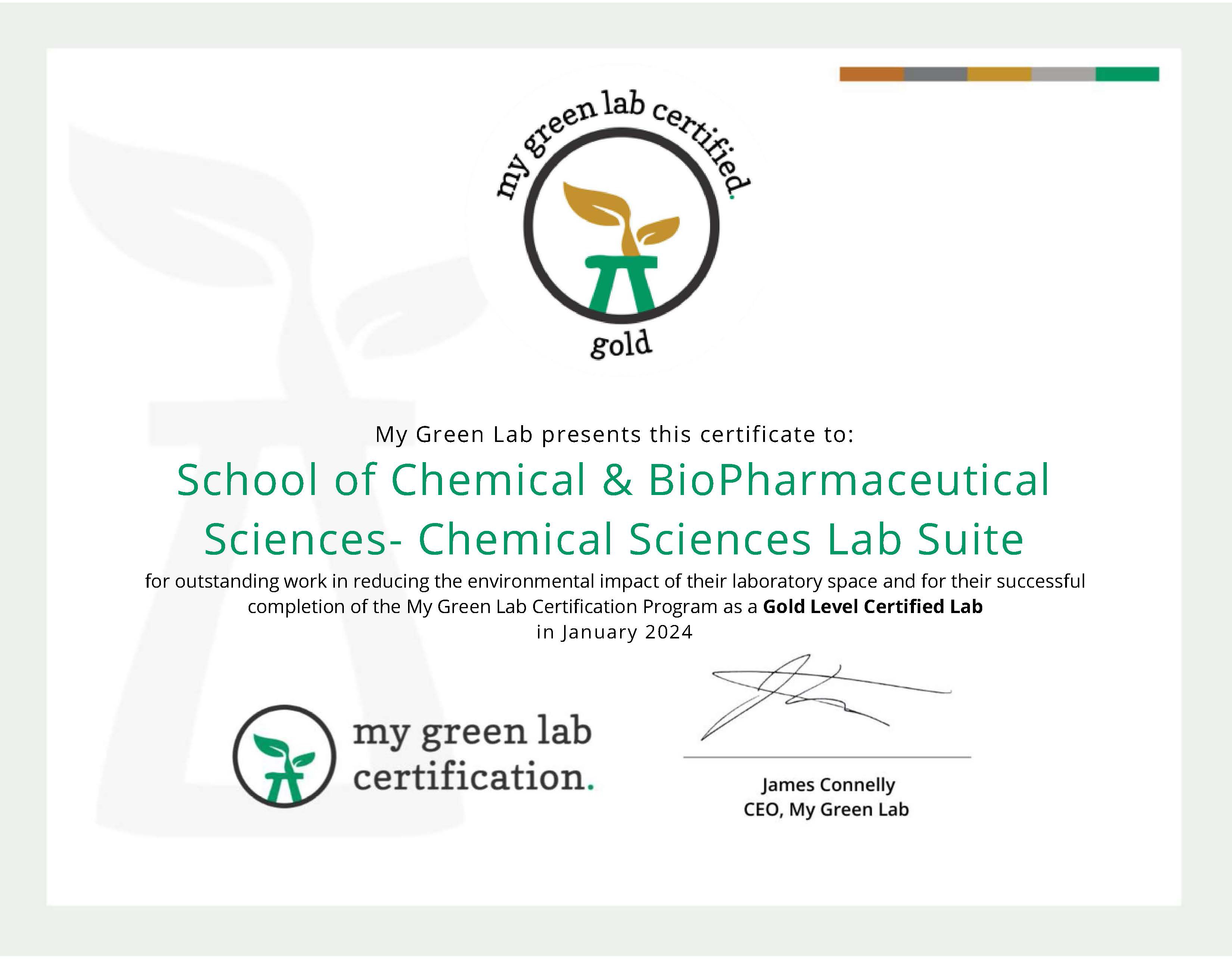 certificate School of Chemical & biopharmaceutical Science - Chemical Sciences