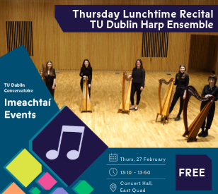 Image for Thursday Lunchtime Recital | TU Dublin Harp Ensemble 27/02/25