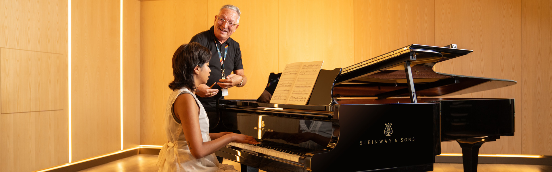 Student at a piano