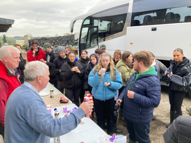 TU869-2 BSc Environmental Health tasting pasteurised dairy products made from the farm's milk