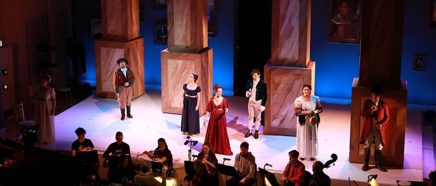 Students rehearsing Mansfield House Opera at TU Dublin Concert Hall East Quad Grangegorman Mansfield Park