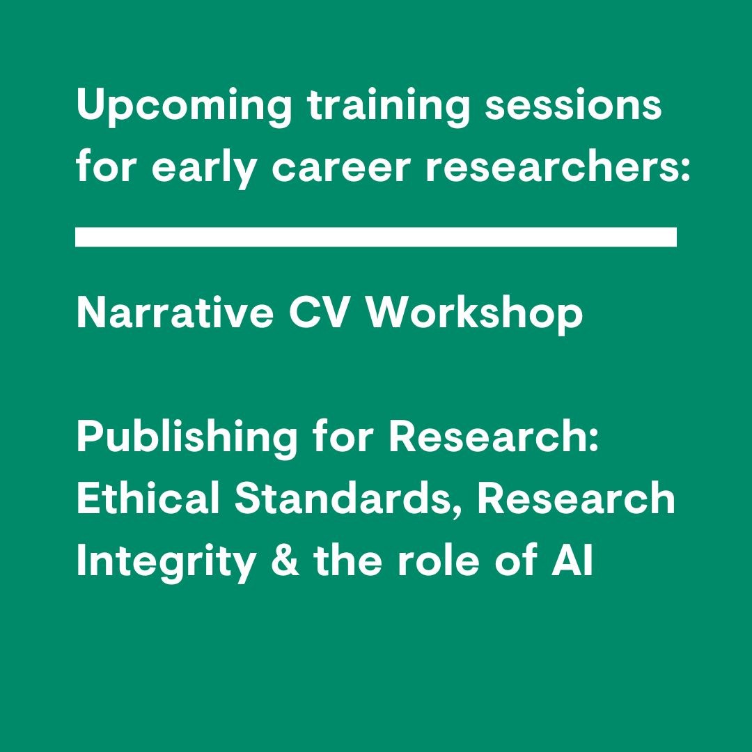 Image for Upcoming training sessions for early career researchers from Library Services