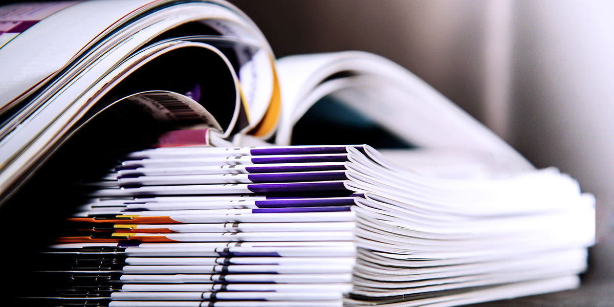 A close up of coloured brochures