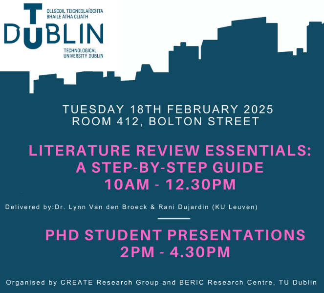 Image for CREATE  / BERIC event  - Literature Review Workshop and PhD Presentations